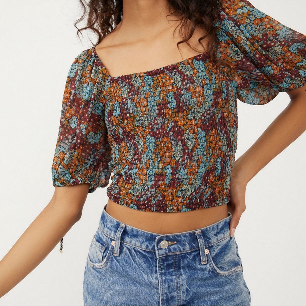 NWT Free people floral top. Size S